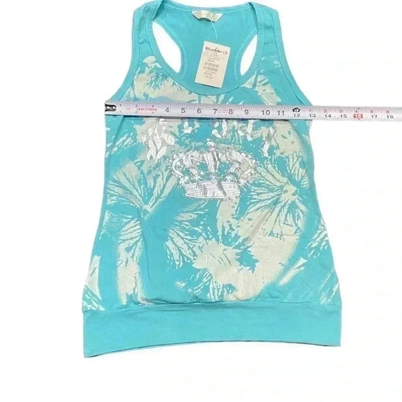 Vintage Buckle‎ Tank Women’s Blue Silver ‘Royal’ Crown  Size Medium Y2K NWT - Picture 4 of 6